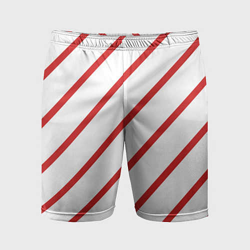 Мужские спортивные шорты Полосы красные на белом / 3D-принт – фото 1