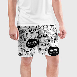 Шорты спортивные мужские Кошки, цвет: 3D-принт — фото 2