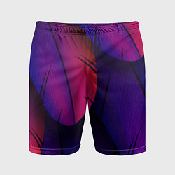 Шорты спортивные мужские Фиолетовые Перья, цвет: 3D-принт