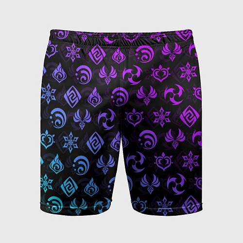 Мужские спортивные шорты GENSHIN IMPACT NEON / 3D-принт – фото 1