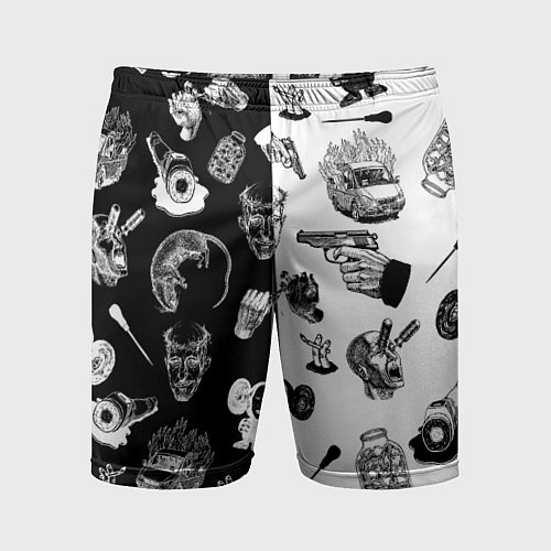 Мужские спортивные шорты КРОВОСТОК ТАТУИРОВКИ ЧБ / 3D-принт – фото 1