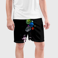 Шорты спортивные мужские Космонавт Воздушные Планеты, цвет: 3D-принт — фото 2