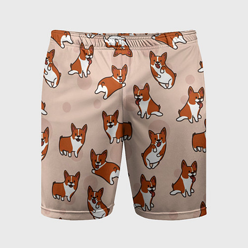 Мужские спортивные шорты Корги Разные / 3D-принт – фото 1
