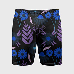 Мужские спортивные шорты Цветы и листья