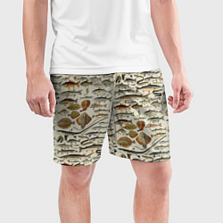 Шорты спортивные мужские Рыбный паттерн, цвет: 3D-принт — фото 2