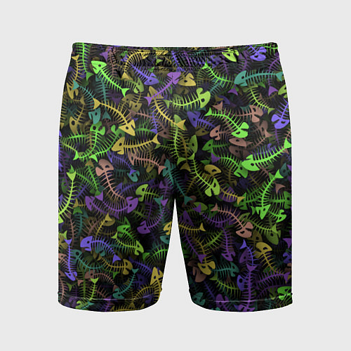 Мужские спортивные шорты Neon Fish Bone / 3D-принт – фото 1
