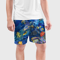 Шорты спортивные мужские Коралловые рыбки, цвет: 3D-принт — фото 2