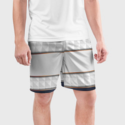 Шорты спортивные мужские White 3d lines, цвет: 3D-принт — фото 2