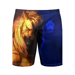Шорты спортивные мужские Furry lion, цвет: 3D-принт