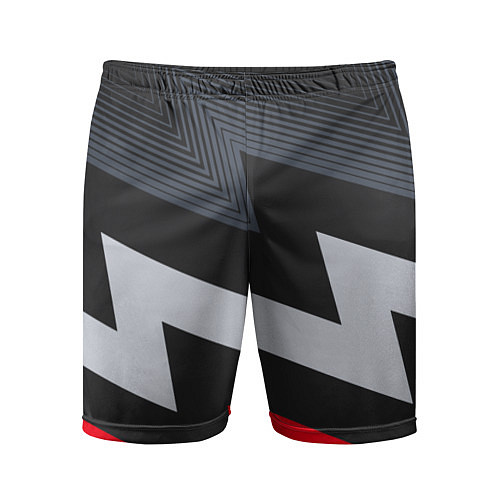 Мужские спортивные шорты Черно-красные зигзаги / 3D-принт – фото 1