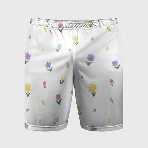 Мужские спортивные шорты Цветы и бабочки / 3D-принт – фото 1