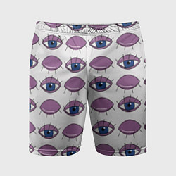 Шорты спортивные мужские Глаза фиолетовые, цвет: 3D-принт