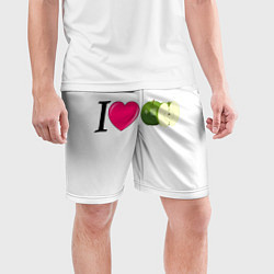 Шорты спортивные мужские I LOVE APPLE, цвет: 3D-принт — фото 2