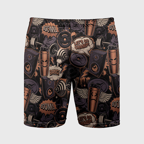 Мужские спортивные шорты Граффити на спорте / 3D-принт – фото 1