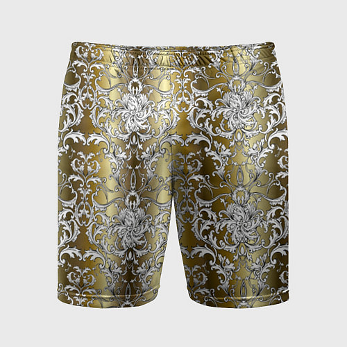 Мужские спортивные шорты Versace gold & white / 3D-принт – фото 1