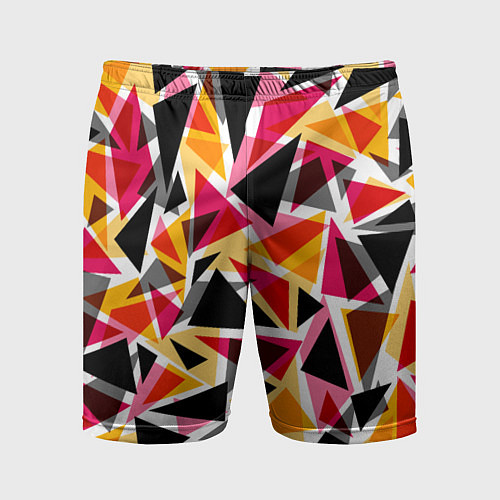 Мужские спортивные шорты Разноцветные треугольники / 3D-принт – фото 1