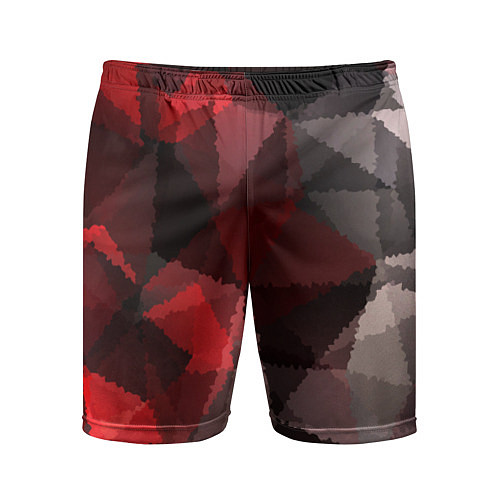 Мужские спортивные шорты Серо-красная абстракция / 3D-принт – фото 1