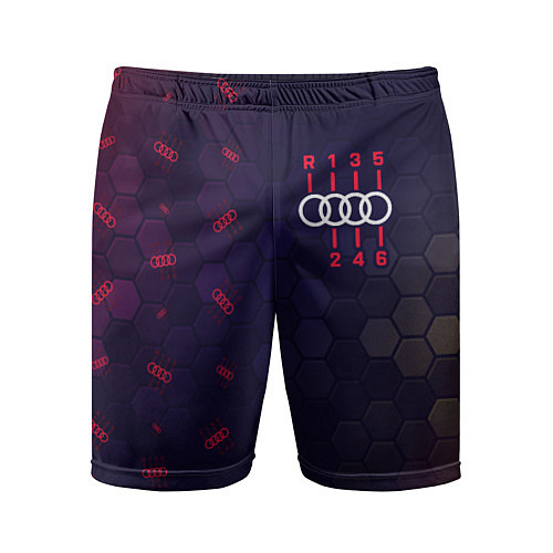 Мужские спортивные шорты Audi - Gearbox - Hexagon Pattern / 3D-принт – фото 1