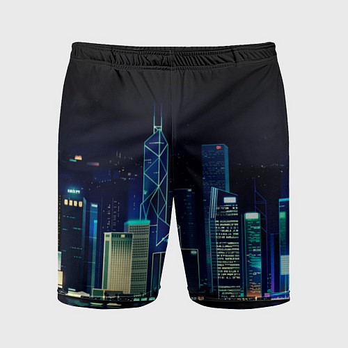 Мужские спортивные шорты СВЕТЯЩИЙСЯ ГОРОД / 3D-принт – фото 1
