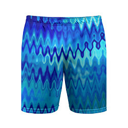 Мужские спортивные шорты Синий-голубой абстрактный узор