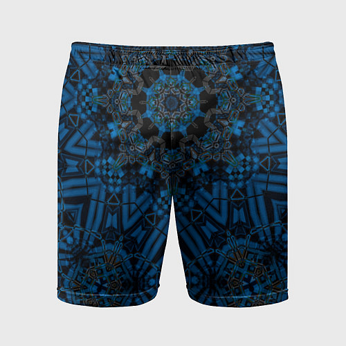 Мужские спортивные шорты Черно-синяя мандала / 3D-принт – фото 1