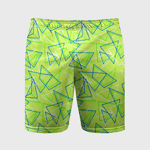 Мужские спортивные шорты Абстрактный неоновый зеленый / 3D-принт – фото 1