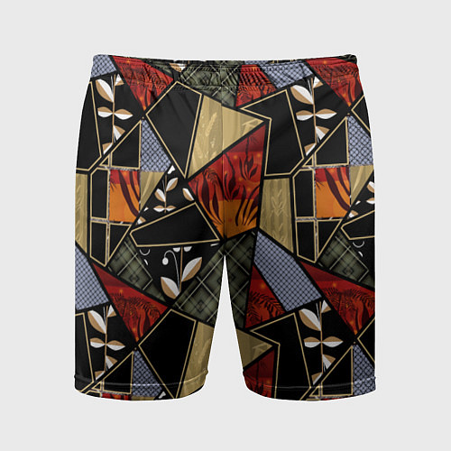 Мужские спортивные шорты Разноцветные заплатки / 3D-принт – фото 1
