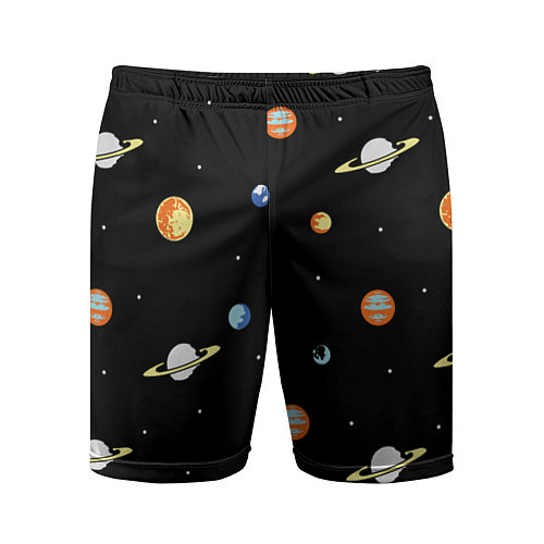 Мужские спортивные шорты Планеты в космосе / 3D-принт – фото 1