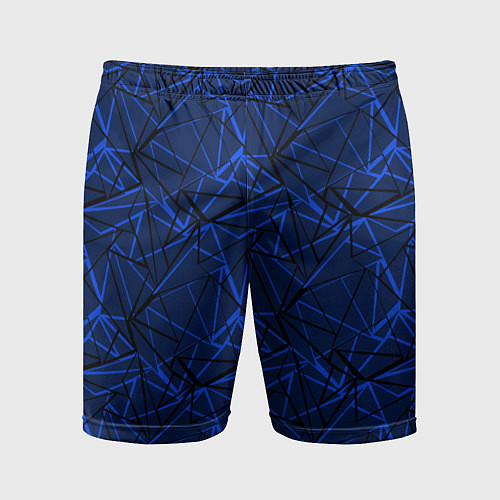Мужские спортивные шорты Черно-синий геометрический / 3D-принт – фото 1