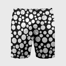 Шорты спортивные мужские Черно-белый горох, цвет: 3D-принт