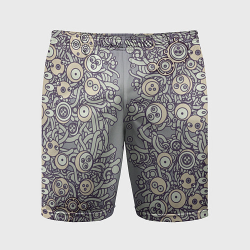 Мужские спортивные шорты Психоделика киберпанк / 3D-принт – фото 1
