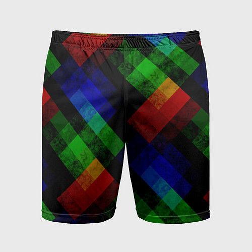 Мужские спортивные шорты Разноцветный мраморный узор / 3D-принт – фото 1