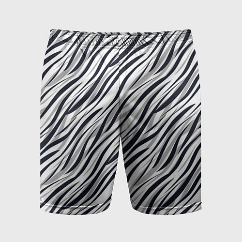 Мужские спортивные шорты Черно-белый полосатый тигровый / 3D-принт – фото 1