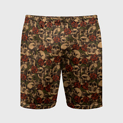 Мужские спортивные шорты Черепа в Розах