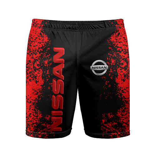Мужские спортивные шорты NISSAN RED / 3D-принт – фото 1