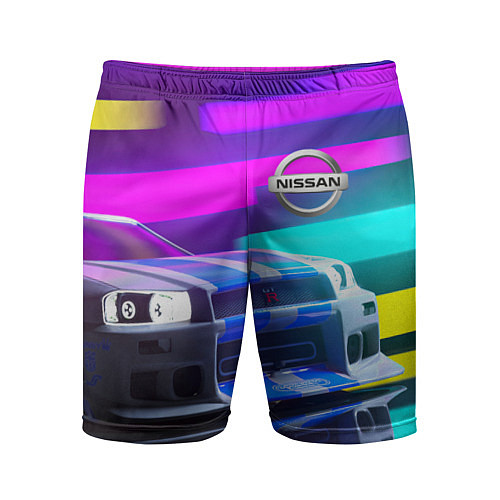 Мужские спортивные шорты NISSAN GT-R SKYLINE / 3D-принт – фото 1