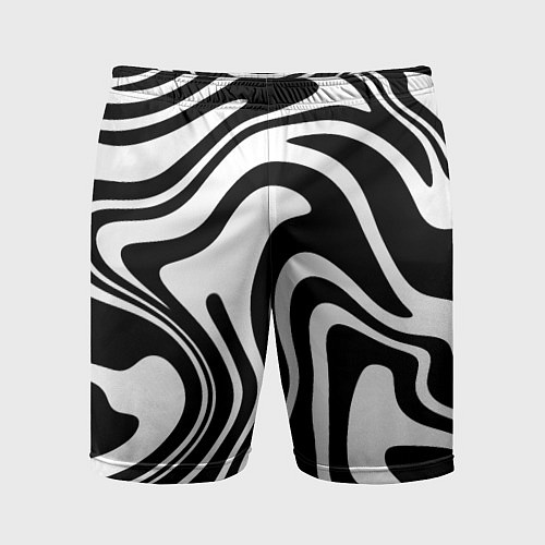 Мужские спортивные шорты Черно-белые полосы Black and white stripes / 3D-принт – фото 1