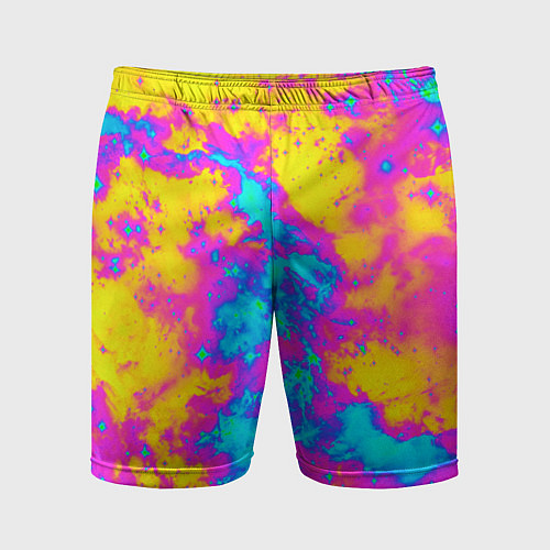 Мужские спортивные шорты Яркая абстракция космических красок / 3D-принт – фото 1