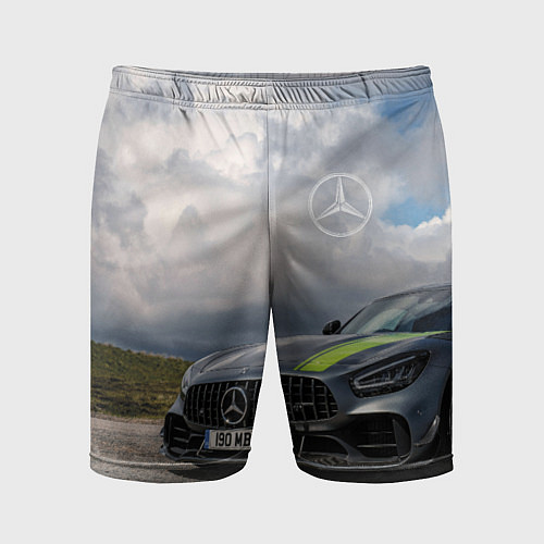 Мужские спортивные шорты Mercedes V8 Biturbo Racing Team AMG / 3D-принт – фото 1