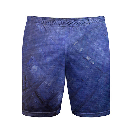 Мужские спортивные шорты Синие акварельные мазки / 3D-принт – фото 1