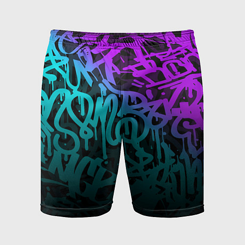 Мужские спортивные шорты НЕОНОВОЕ ГРАФФИТИ NEON / 3D-принт – фото 1