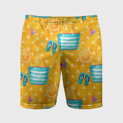 Мужские спортивные шорты Летний песочный пляж / 3D-принт – фото 1