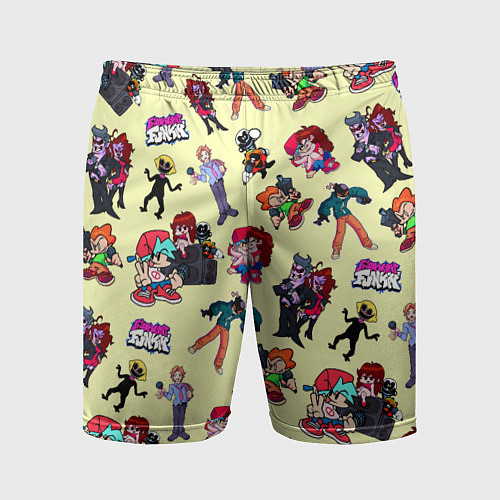 Мужские спортивные шорты Friday Night Funkin - все герои / 3D-принт – фото 1