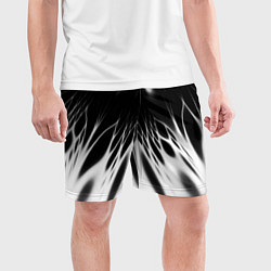 Шорты спортивные мужские Белый и черный - коллекция Лучи - Хуф и Ся, цвет: 3D-принт — фото 2