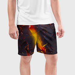 Шорты спортивные мужские ТРЕХМЕРНЫЕ ИСКРЫ 3D ПЛИТЫ 3D ИСКРЫ, цвет: 3D-принт — фото 2