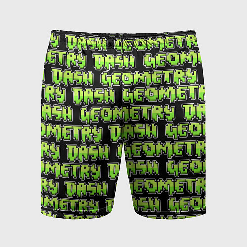 Мужские спортивные шорты Geometry Dash: Green Pattern Logo / 3D-принт – фото 1