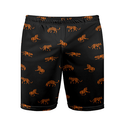 Мужские спортивные шорты Тигры паттерн Tigers pattern / 3D-принт – фото 1
