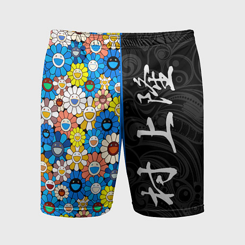 Мужские спортивные шорты Такаси Мураками Иероглифами / 3D-принт – фото 1