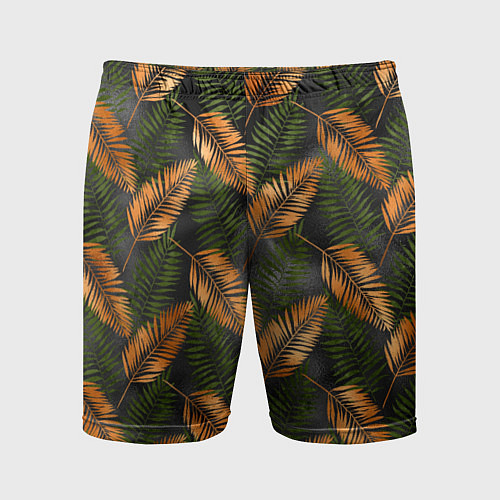 Мужские спортивные шорты Африканские листья / 3D-принт – фото 1