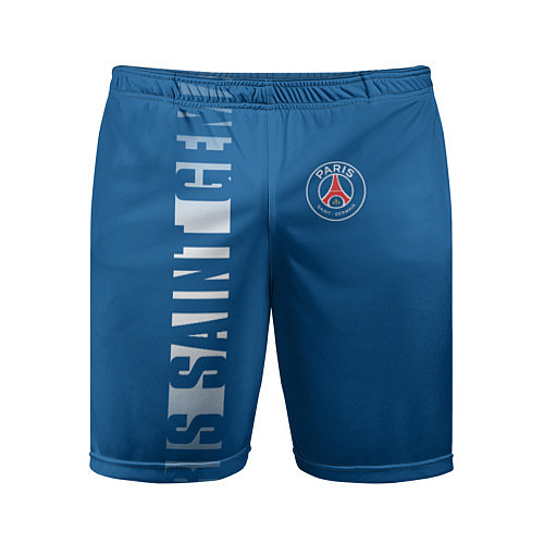 Мужские спортивные шорты PSG PARIS SAINT GERMAIN WHITE LINE SPORT / 3D-принт – фото 1